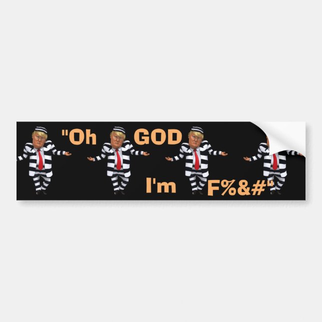 Trump in Prison Wear Bumper Sticker (Front)
