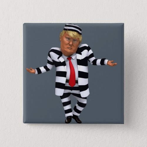 Trump in Prison Wear Button