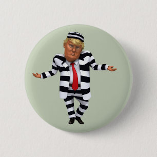 Trump in Prison Wear Button