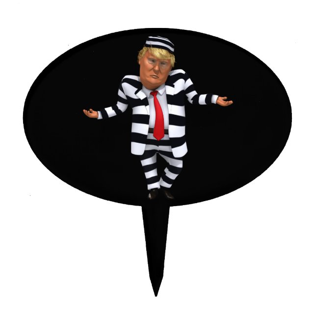 Trump in Prison Wear Cake Topper (Front)
