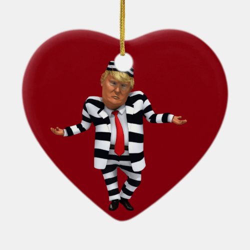Trump in Prison Wear Ceramic Ornament