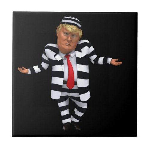 Trump in Prison Wear Ceramic Tile