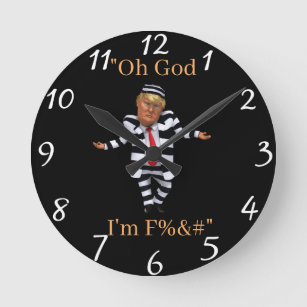 Trump in Prison Wear Clock