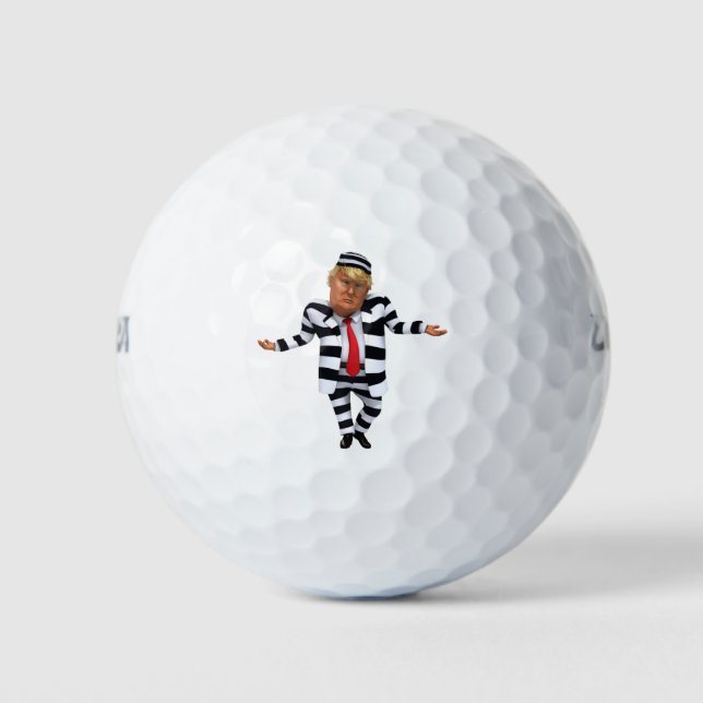 Trump in Prison Wear Golf Balls (Front)