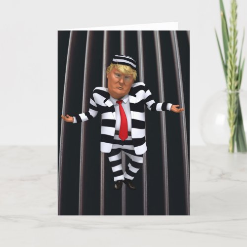 Trump in Prison Wear Greeting Card