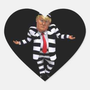 Trump in Prison Wear Heart Sticker