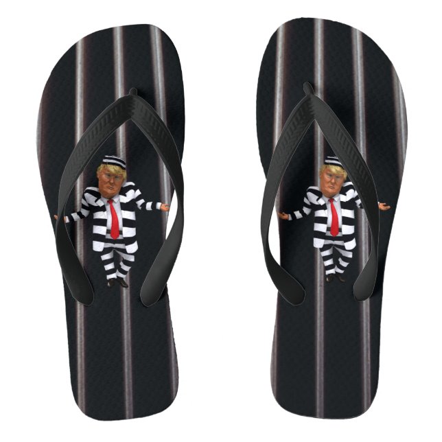 Trump in Prison Wear in Prison Wear Flip Flops (Footbed)