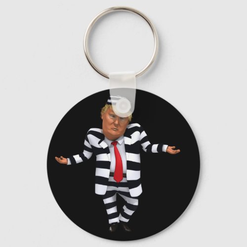 Trump in Prison Wear Keychain