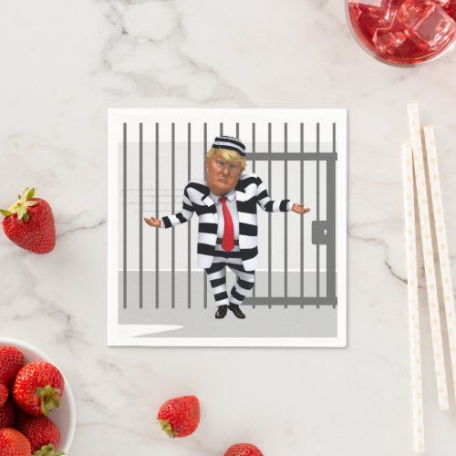 Trump in Prison Wear Paper Napkin