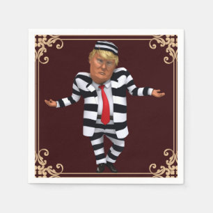 Trump in Prison Wear Paper Napkin