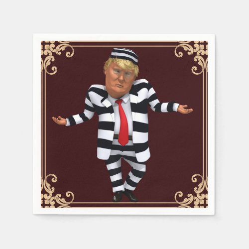 Trump in Prison Wear Paper Napkin