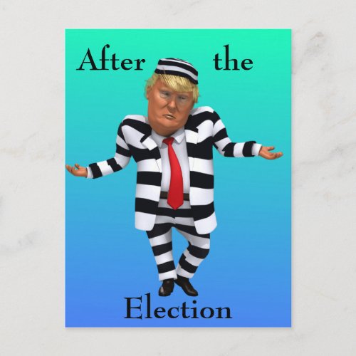 Trump in Prison Wear Postcard