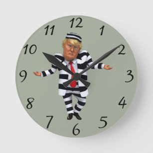 Trump in Prison Wear Round Clock
