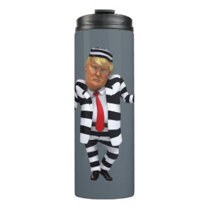 Trump in Prison Wear Thermal Tumbler