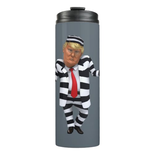 Trump in Prison Wear Thermal Tumbler