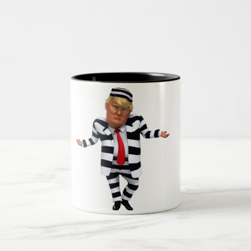 Trump in Prison Wear Two_Tone Coffee Mug