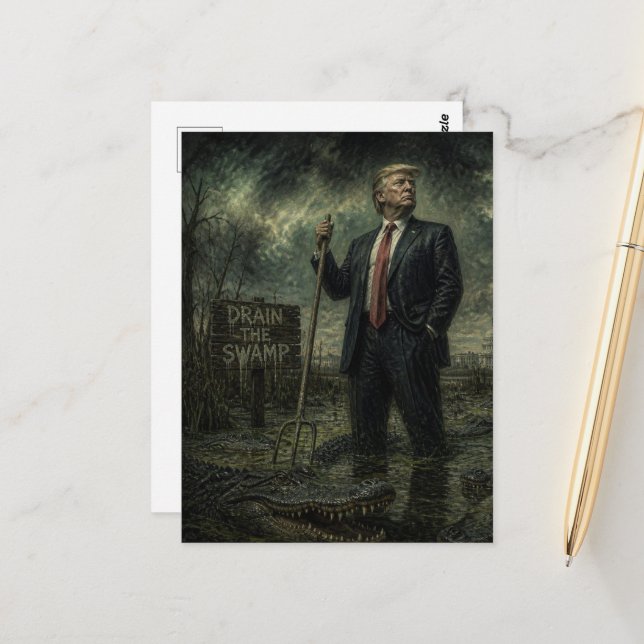 Trump in the Swamp Postcard (Front/Back In Situ)