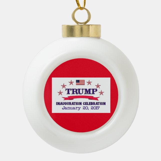 Trump Inauguration Ceramic Ball Christmas Ornament (Front)