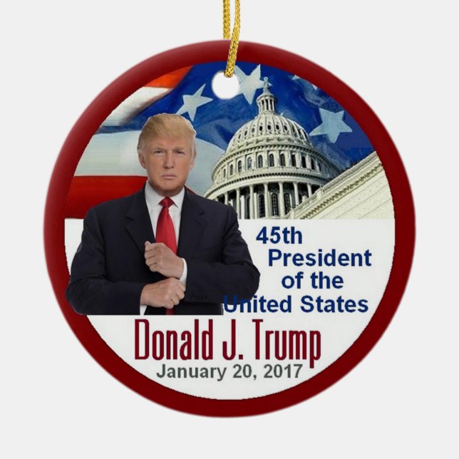 TRUMP Inauguration Ceramic Ornament (Front)