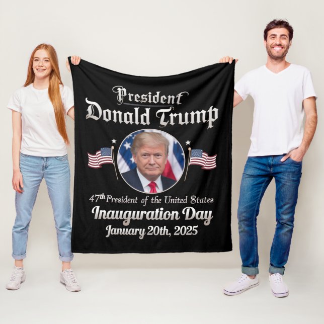 Trump Inauguration Day 2025 47th USA President Fleece Blanket (In Situ)