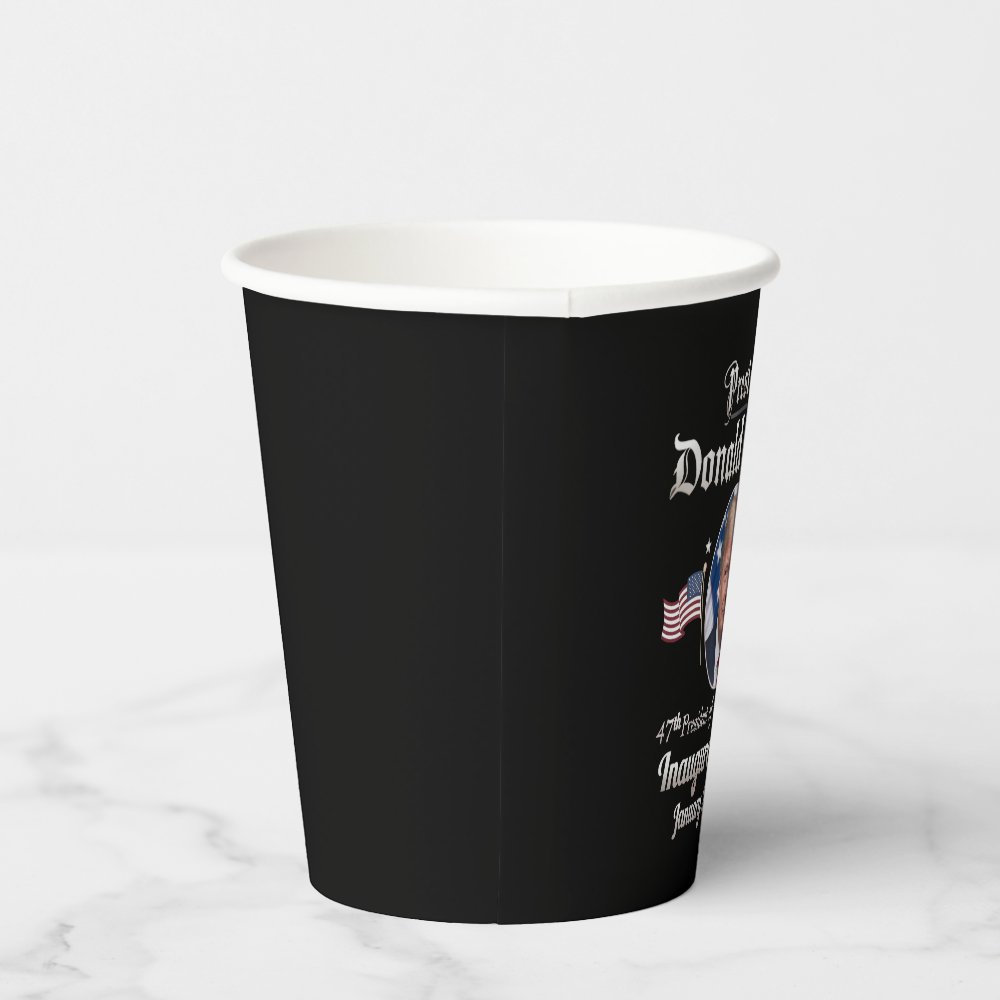Disover Trump Inauguration Day 2025 47th USA President Paper Cups