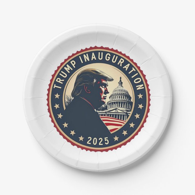 Trump Inauguration Day 2025 Proud Maga  Paper Plates (Front)