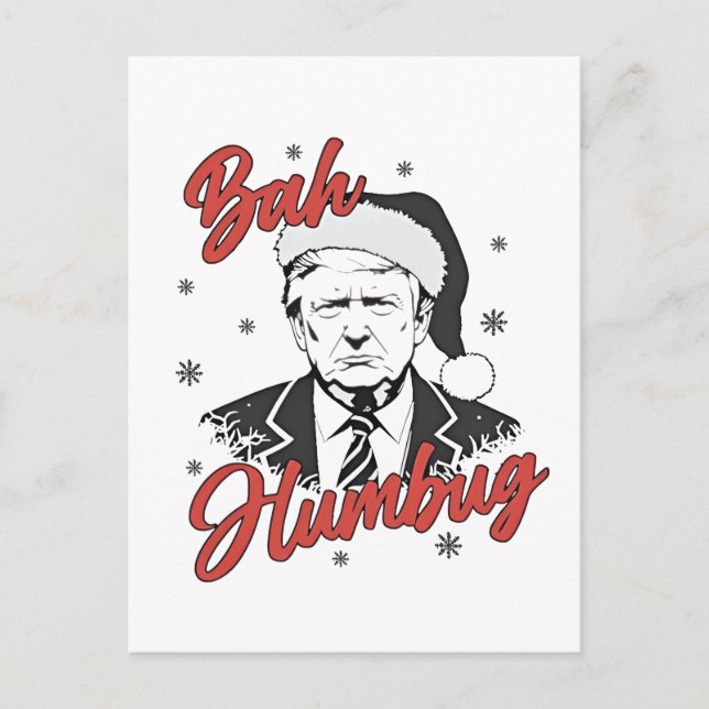 Trump Inauguration Day Christmas Santa bah humbug Postcard (Front)