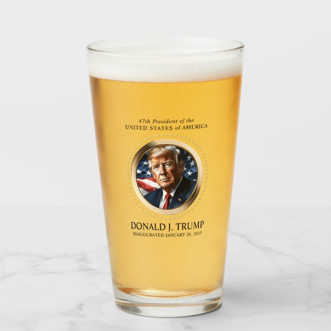 Trump Inauguration Day Collectible Beer Glass (Front Filled)