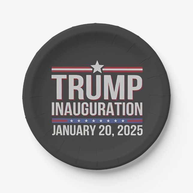 Trump inauguration Day January 2025 President  Paper Plates (Front)