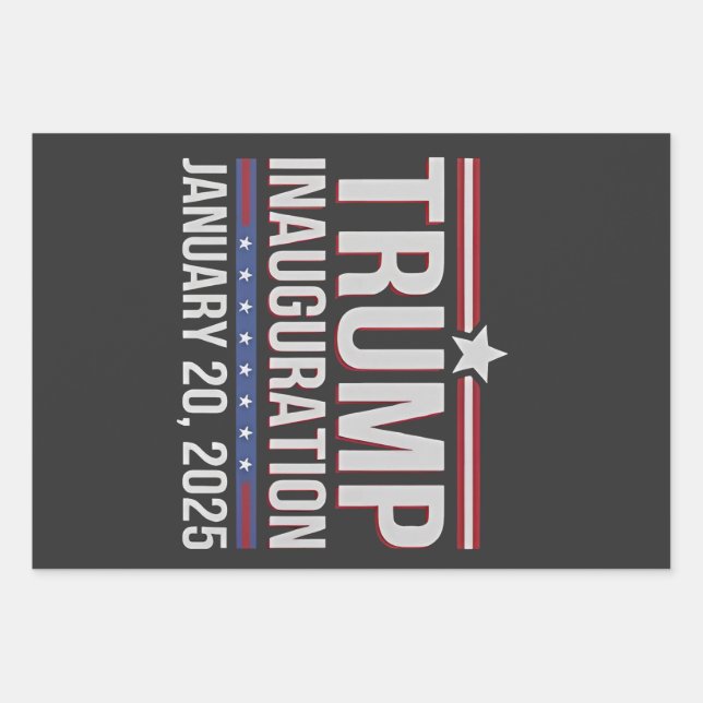 Trump inauguration Day January 2025 President  Wrapping Paper Sheets (Front)