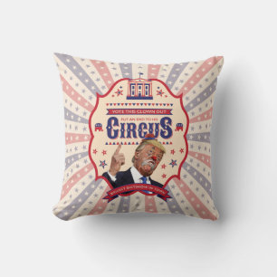 Trump Is A Clown - Vintage Circus Poster Throw Pillow