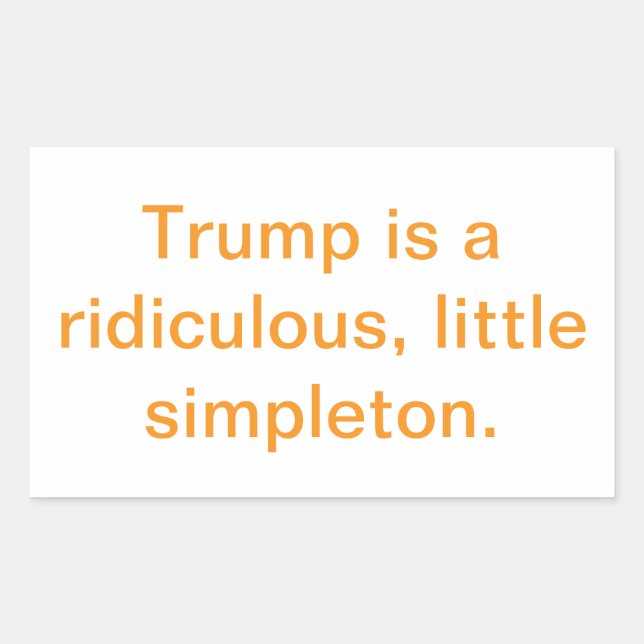 Trump is a stupid man-child Hankamer Artjunkhaus  Rectangular Sticker (Front)