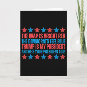 Trump Is My President Poem Red Map Valentine Inaug Card