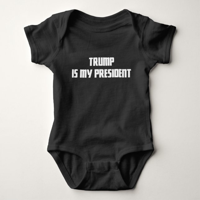 Trump Is My President Red Baby Snap Tee (Front)