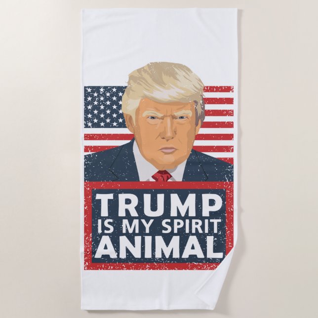 Trump is My Spirit Animal Funny Beach Towel (Front)
