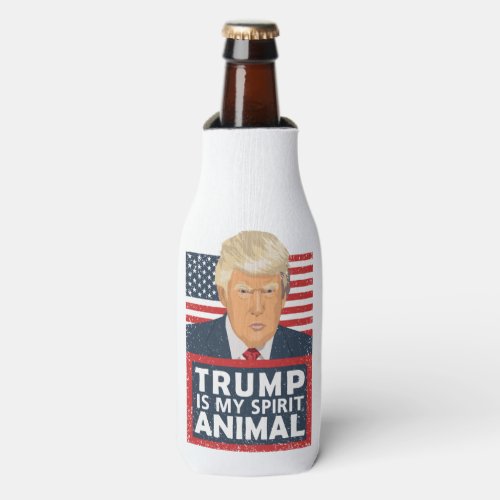 Trump is My Spirit Animal Funny Bottle Cooler