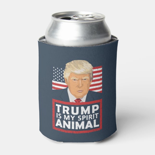 Trump is My Spirit Animal Funny Can Cooler (Can Front)