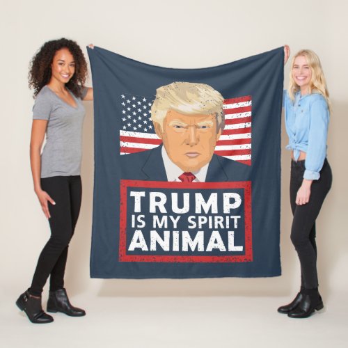Trump is My Spirit Animal Funny Fleece Blanket