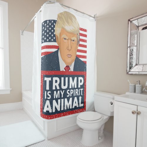 Trump is My Spirit Animal Funny Shower Curtain