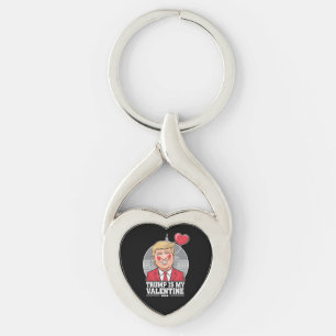 Trump is My Valentine Retro Valentines Day  Keychain