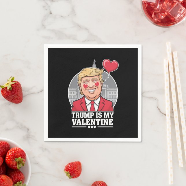 Trump is My Valentine Retro Valentines Day  Napkins (Insitu)