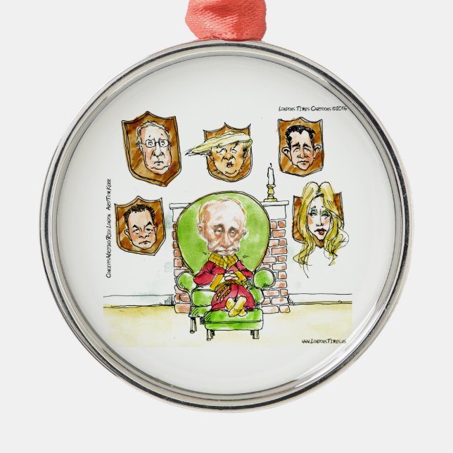 Trump Is Putin On The Ritz Gifts Metal Ornament (Front)