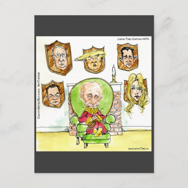 Trump Is Putin On The Ritz Gifts Postcard (Front)