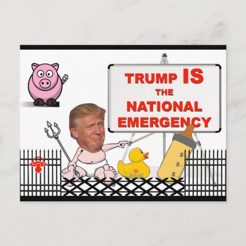Trump IS the national emergency  Anti Trump Postcard