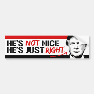 Trump isn't nice - he's just right -.png bumper sticker