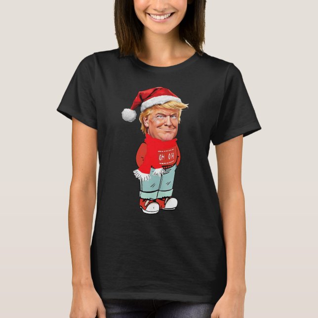 Trump Just A Chill Guy Funny Christmas Design  T-Shirt (Front)