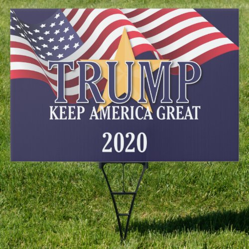 Trump Keep America Great 2020 Star Yard Sign