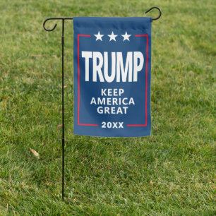 Trump Keep America Great - modern blue red Garden Flag