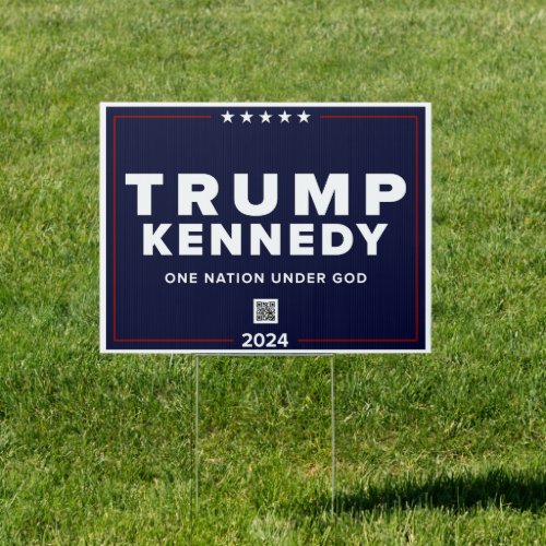Trump Kennedy One Nation Under God _ BLUE 18x12 Sign