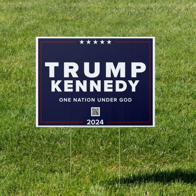 Trump Kennedy One Nation Under God - BLUE 18x12 Sign (Insitu)